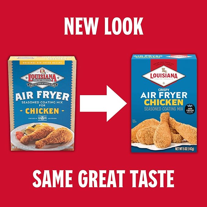 Louisiana Fish Fry, Air Fryer Chicken Coating Mix, 5 oz (Pack of 6) Each Box Coats 2 lbs of Chicken