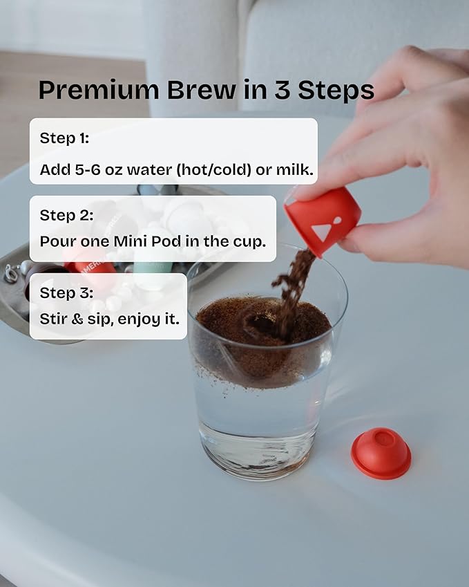 Yum!Brew Instant Coconut Americano Coffee – Freeze-Dried Yunnan Arabica | 12 Servings | Smooth &