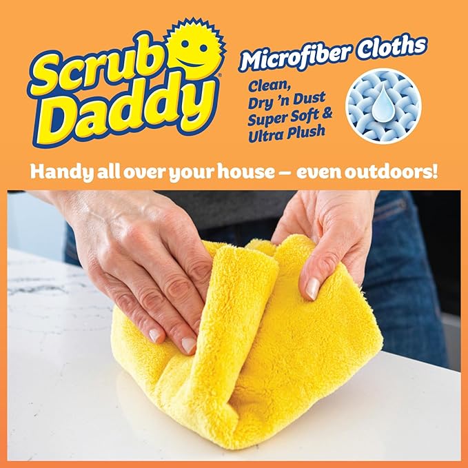 Scrub Daddy Household Cleaning Supplies - The Microfiber BBQ Bundle - Includes 2 Microfiber Towels