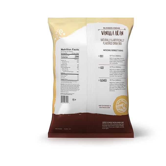 Big Train Vanilla Bean Blended Cr챔me Beverage Mix, 3.5 Pound (Pack of 1)