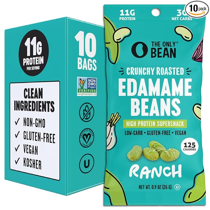 The Only Bean High Protein Snacks, Healthy Snacks for Adults and Kids, Vegan and Low Carb Snacks