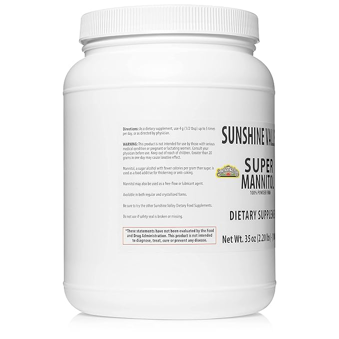 Sunshine Valley짰 Super Mannitol Powder, Natural & Healthy Artificial Sweetener, Ultra-Pure Sugar