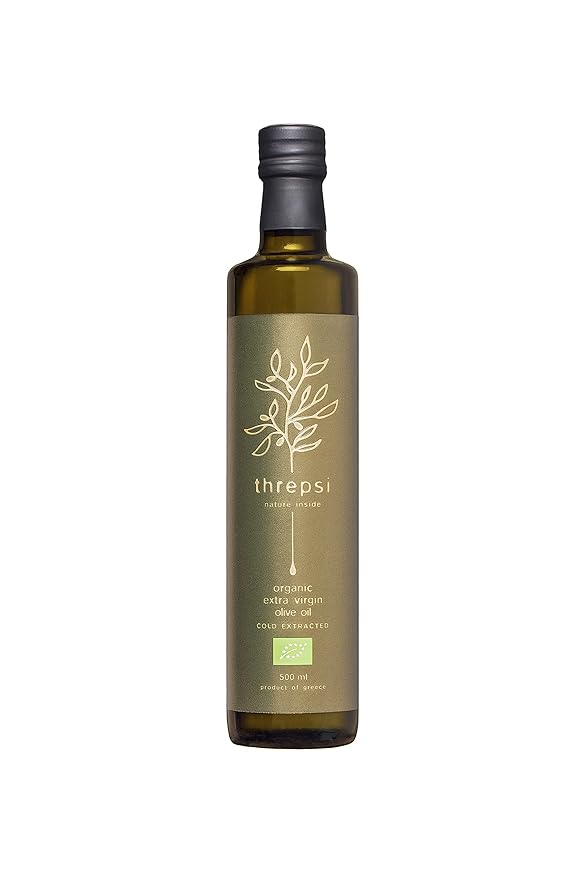 Threpsi Organic Extra Virgin Olive Oil | Extracted Cold | 100% Koroneiki Olives | Grown by Small