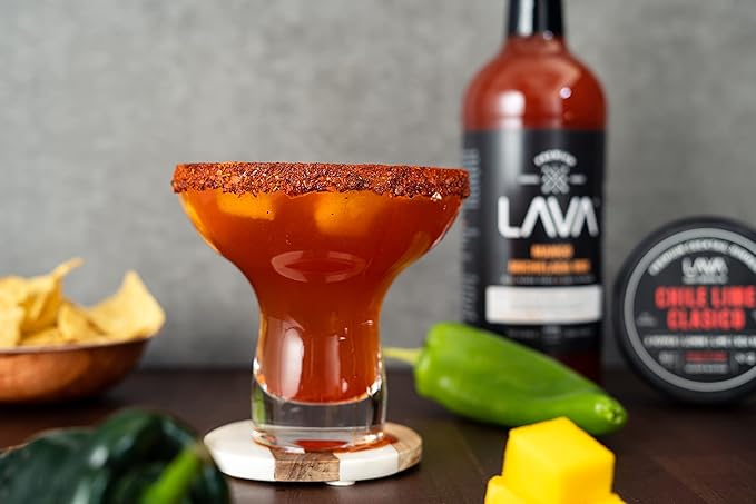 (3-Pack) LAVA Premium Mango Michelada Mix Made With Real Mango Puree, Ancho Chile Peppers, New