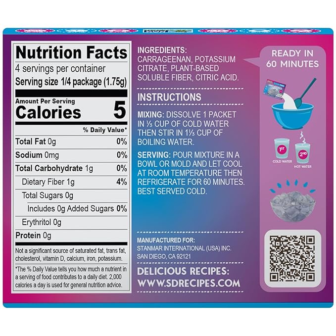 Simply Desserts Zero-Sugar Plant-Based Jel, Unflavored 6-Pack - Gelatin-Free Dessert, Keto