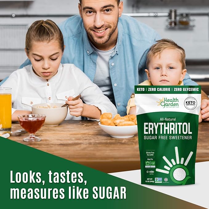 Health Garden Erythritol Sweetener - Non GMO - Gluten Free - Sugar Substitute - Keto Friendly