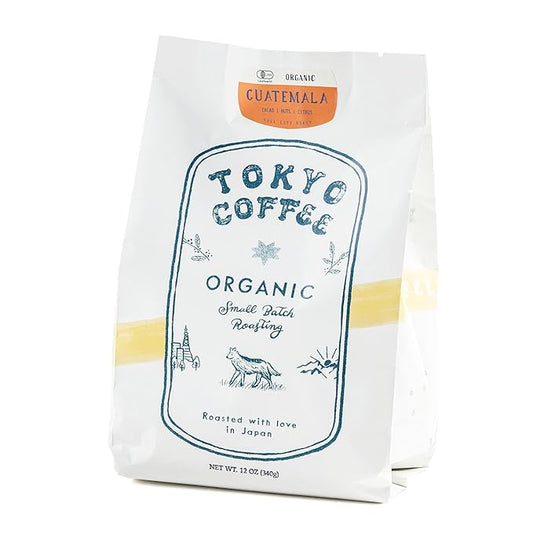TOKYO COFFEE Organic Guatemala Whole Coffee Beans, 12oz Bag, Medium-Dark Roast, Single Origin