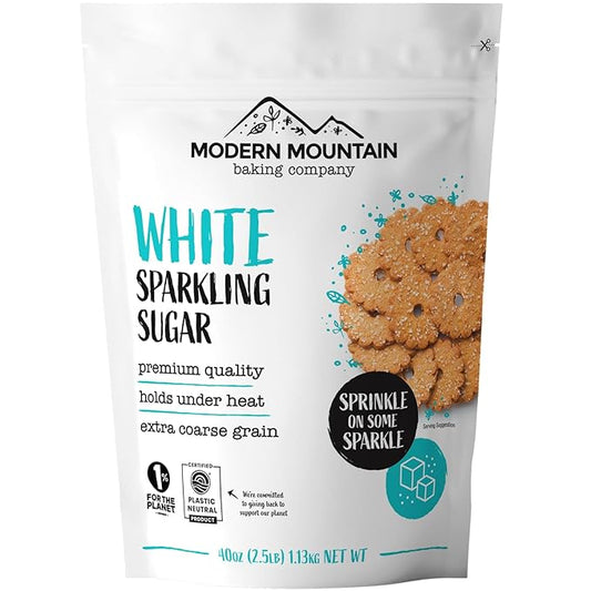 Sparkling Sugar (2.5lb) White Sparkling Sugar Crystals for Baking, Sanding Sugar, Extra Coarse