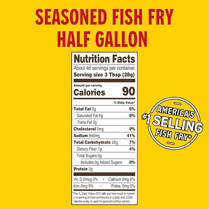 Louisiana Fish Fry Seasoned Fish Fry Seafood Breading Mix 2.88 Pound (Pack of 1) - Season and Cook
