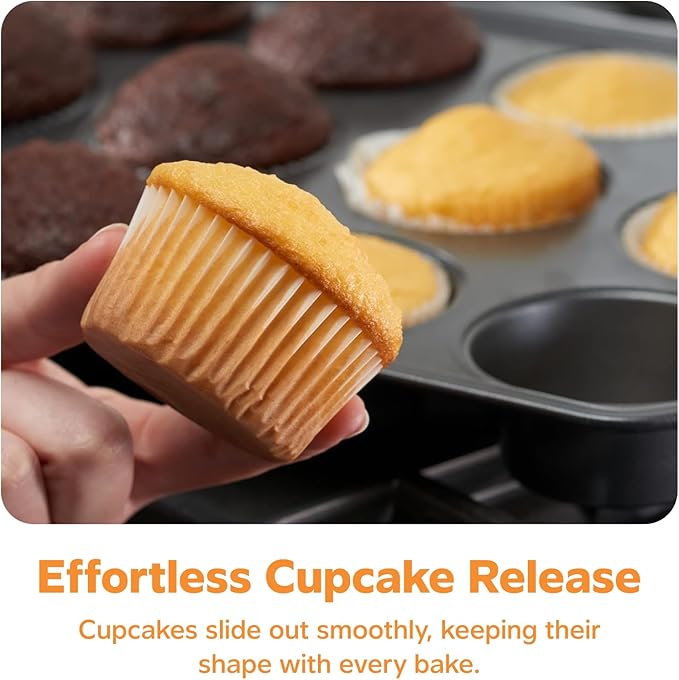 GUSTO White Cupcake Liners [500 Count] - Grease-Proof, Food-Grade Baking Cups - Standard Muffin