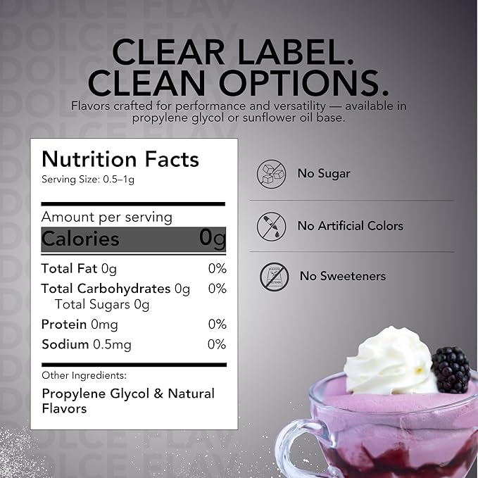 Dolce Flav Blackberry Extract - 2 Ounce Water-Soluble Multipurpose Flavoring Ideal for Baked Goods