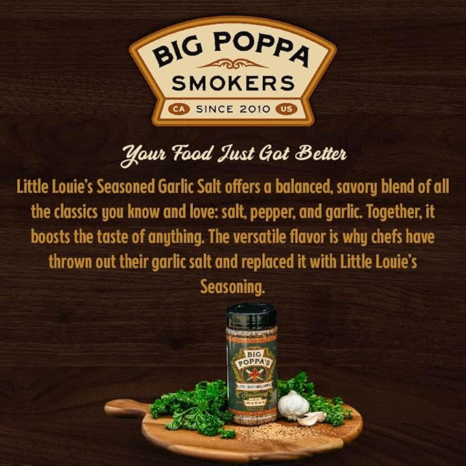 Big Poppa's Little Louie’s Garlic Salt with Black Pepper - Gluten-Free All Purpose Seasoning