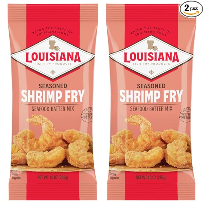 Louisiana Fish Fry Products - Seasoned Shrimp Fry Seafood Batter Mix - Also Great for Oysters and