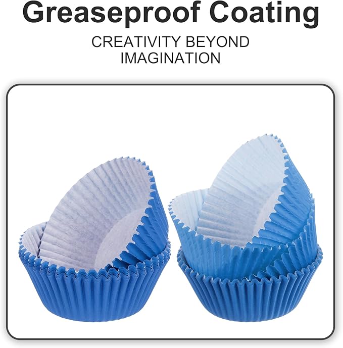 uxcell 100 Pcs Cupcake Liners, Muffins Paper Baking Cups Wrappers Standard Greaseproof for Baking