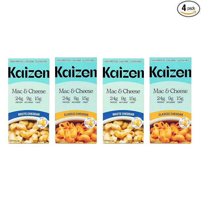 Kaizen Pasta Mac & Cheese Variety Pack - High Protein (24g), Low Carb, Keto- Friendly, Gluten-Free