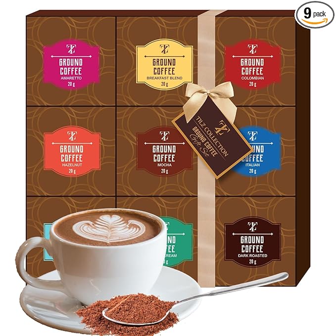 Coffee Gifts - Gourmet Coffee Gift Set |9 Ground Coffee Assortment Gift Set |Coffee Sampler Gift