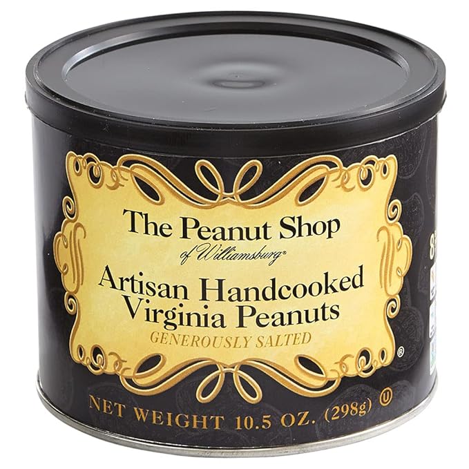 The Peanut Shop of Williamsburg Williamsburg Peanuts Artisan Roasted Salted Virginia Peanuts - 10.5