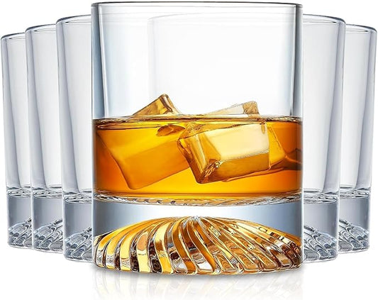 Hand Blown Crystal Old Fashioned Whiskey Glasses Rocks Glasses Drinking Cocktail Bourbon Scotch Rum