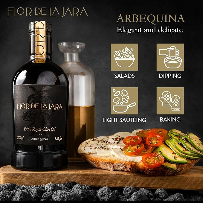 FLOR DE LA JARA Premium Extra Virgin Olive Oil from Spain, First Cold Pressed, Monovarietal