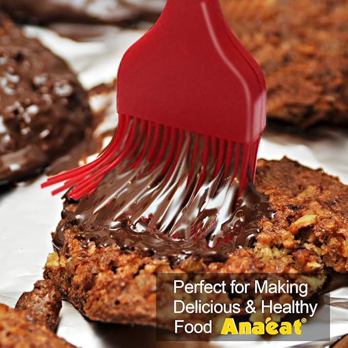 Anaeat High Heat Resistant Silicone Basting Pastry Brush Set of 2- Hygienic One-Pieces Design