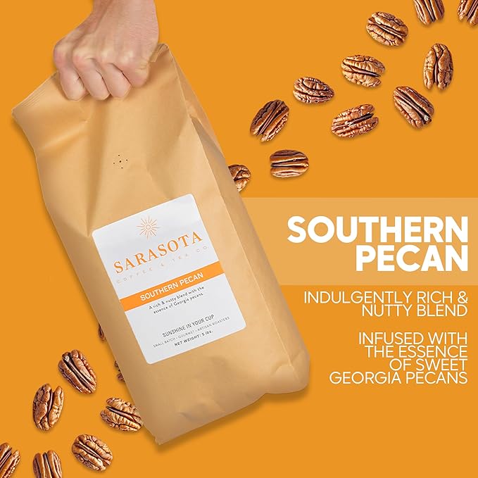 Sarasota Coffee Ground Southern Texas Butter Pecan | Medium Roast Gourmet Flavored Coffee Grounds |