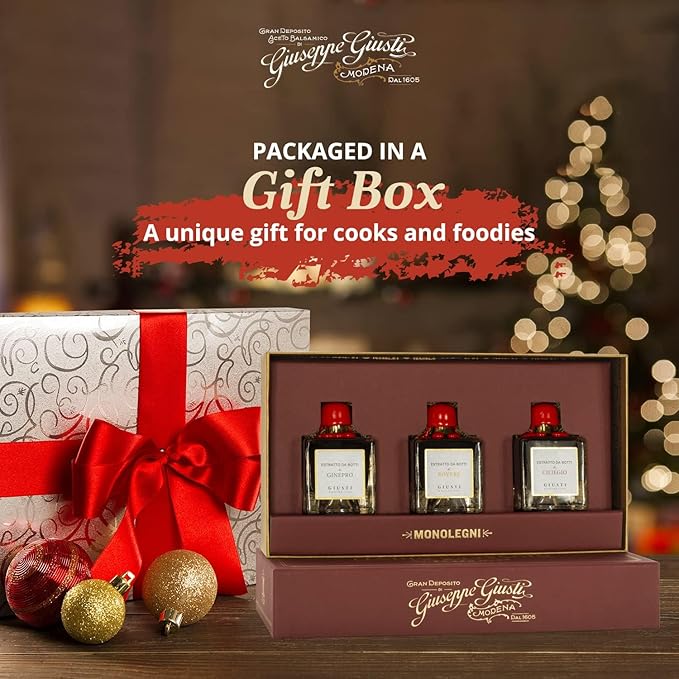 Giusti Italian Balsamic Vinegar Gift Set ??Gourmet Collection of 3 Aceto Balsamico di Modena-Based