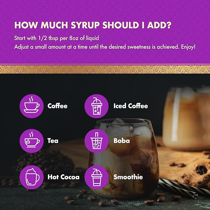 ChocZero Coffee Syrup, Lavender Flavor, Sugar Free Syrup for Drinks, Keto Friendly, 25.4 Fluid