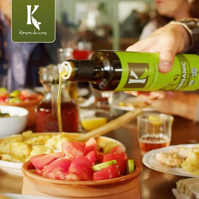 Kasandrinos Organic Olive Oil Extra Virgin, Polyphenol Rich Greek Olive Oil, 100% Organic First