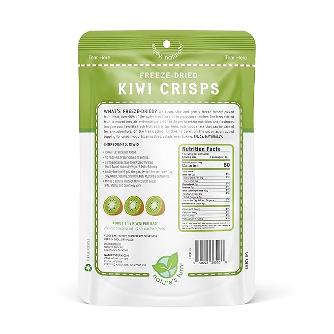 Nature’s Turn Freeze-Dried Fruit Crisps – Healthy, Gluten-Free, Crispy & Delicious, Plant-Based