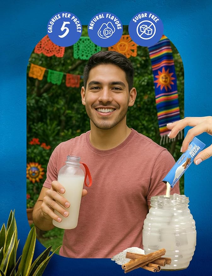 Klass Aguas Frescas | Drink Mix Packets | Horchata Flavored | Sugar Free On-The-Go Packets, Low