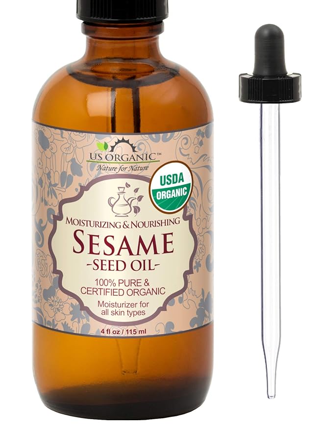 US Organic Sesame Seed Oil, USDA Certified Organic, Untoasted, Unrefined Virgin, 100% Pure &
