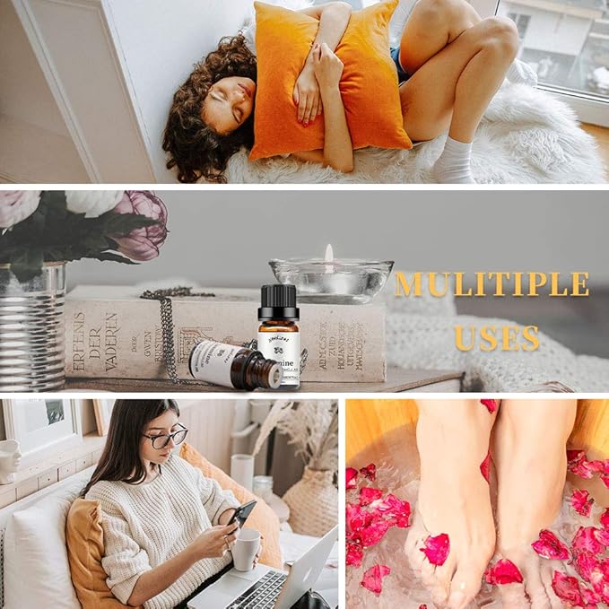yethious Jasmine Essential Oils for Diffuser & Aromatherapy Pure Jasmine Oil for Skin Organic