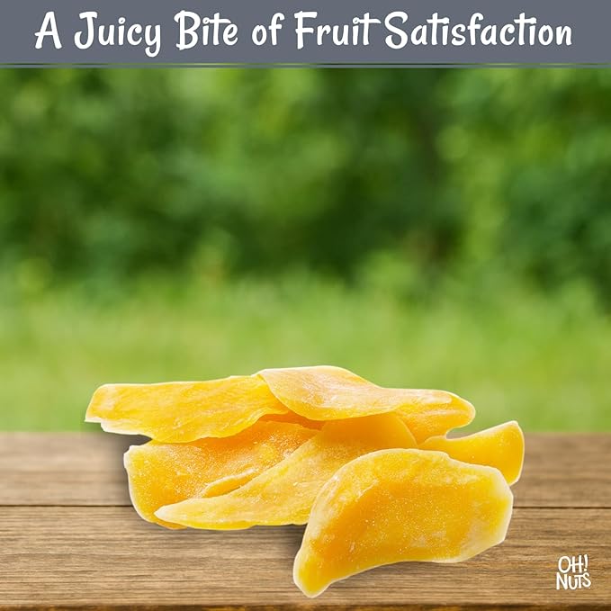 Oh! Nuts Dried Mango - Dehydrated Mango Slices - Dried Mango Fruit - 1 lb - Packed in New York