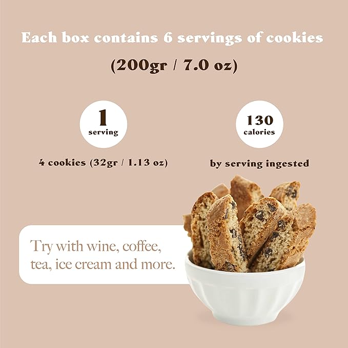 L'Oro Del Sud Chocolate Biscotti, Cantuccini d'Abruzzo, Italian Cookies Madewith Real Quality