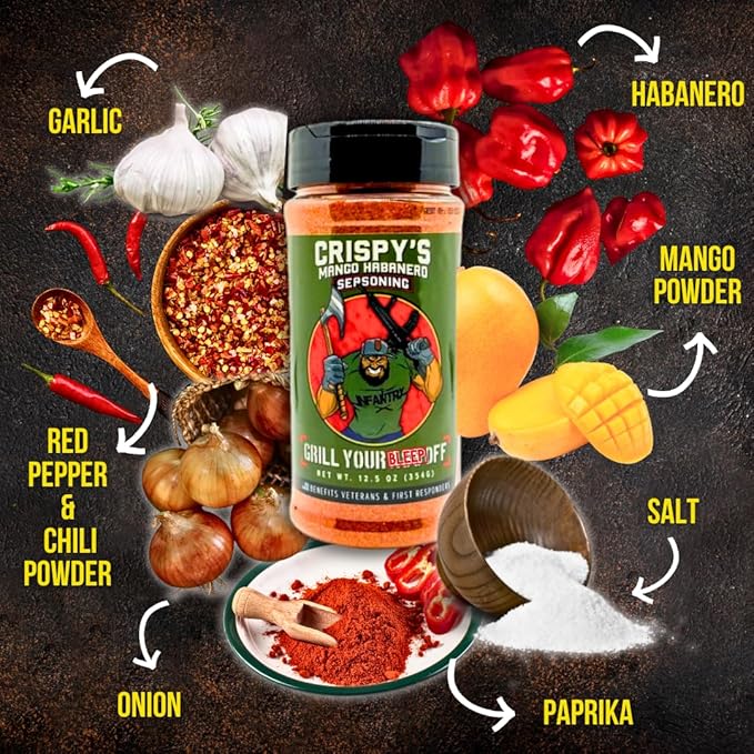GYAO Crispy's Mango Habanero Seasoning – Sweet & Spicy BBQ Seasoning for Chicken, Pork, Steak &