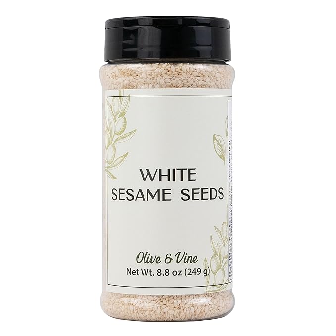 Olive & Vine White Sesame Seeds, Nutty Flavor, For Baking & Cooking, Rich Tradition, Authentic