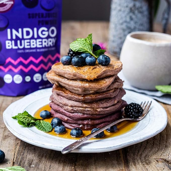 Suncore Foods Organic Indigo Blueberry Powder, Purple Food Coloring Powder, Gluten-Free, Non-GMO