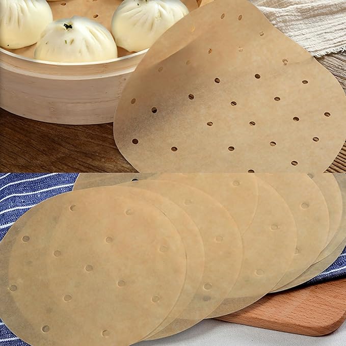 Numola Air Fryer Parchment Paper Liners, 100 Pcs Disposable Papers Liner for Baking, 9 Inch Safe