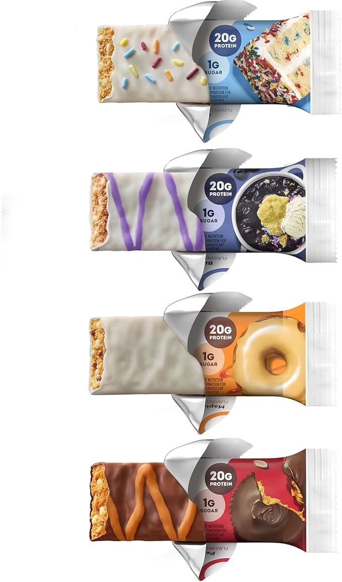 ONE Protein Bars, Sampler Variety Pack, Gluten Free with 20g Protein and 1g Sugar, Pantry Staples