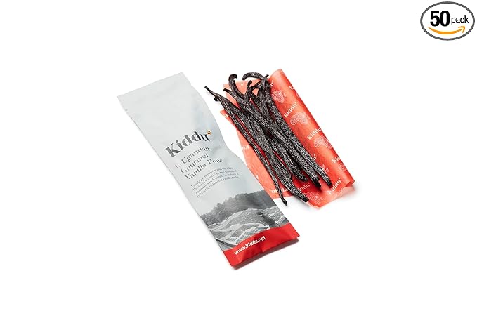 50 Grade A Vanilla Beans - Gourmet Vanilla Beans in a Resealable Pouch