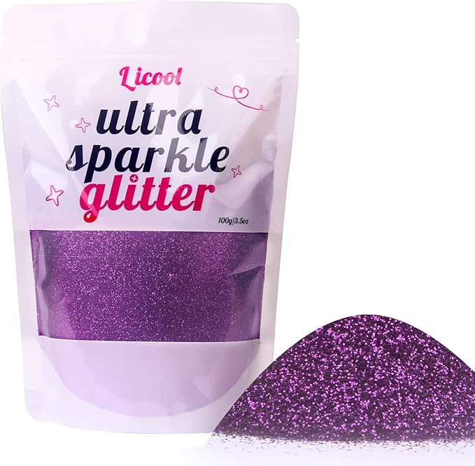 Fine Glitter for Nail Art, 100g/3.5oz Extra Fine Glitter Powder Packs for Epoxy Resin Art, Craft