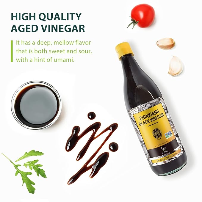 Soeos Chinkiang Vinegar, 18.6 fl oz (550ml), Chinese Black , Traditional , Organic , Zhenjiang