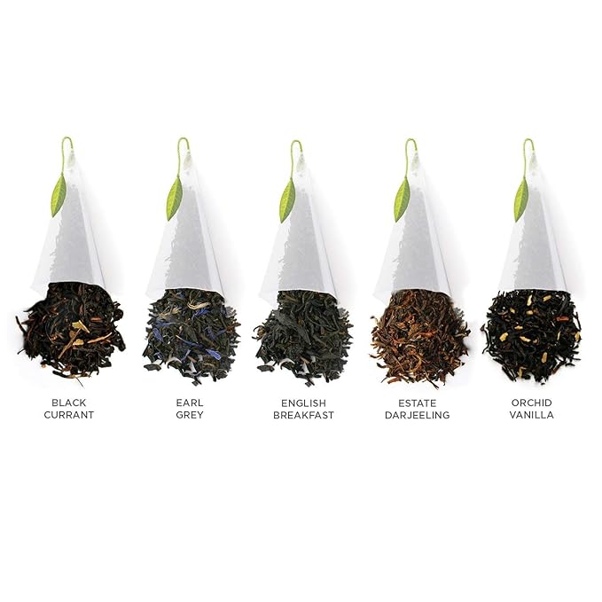 Tea Forte Assorted Black Tea Petite Presentation Box Tea Gift Set Sampler, 10 Count, 2 of Each