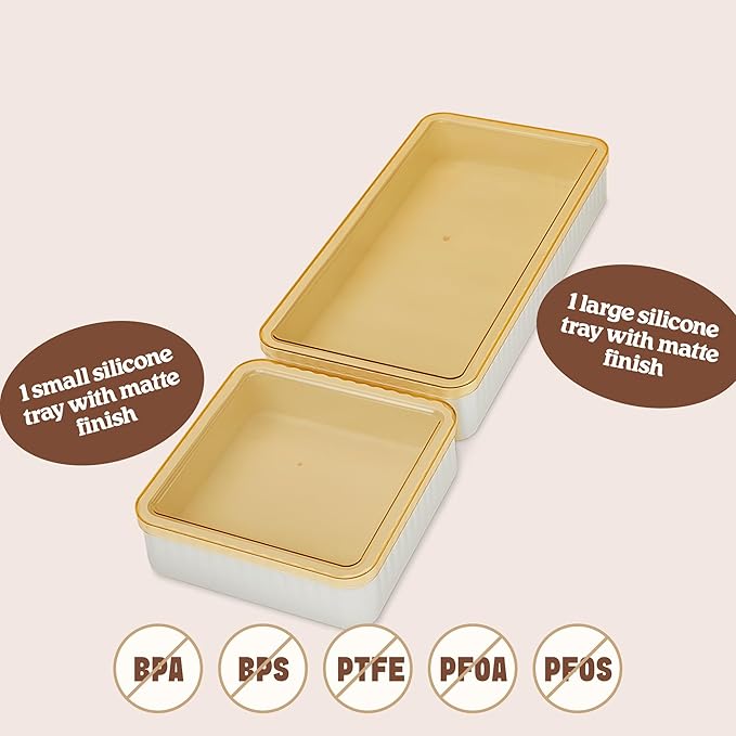 Nonstick Bakeware Set with 2 Silicone Trays and 2 Lids, Silicone Baking Sheet Pan, Baking Pan