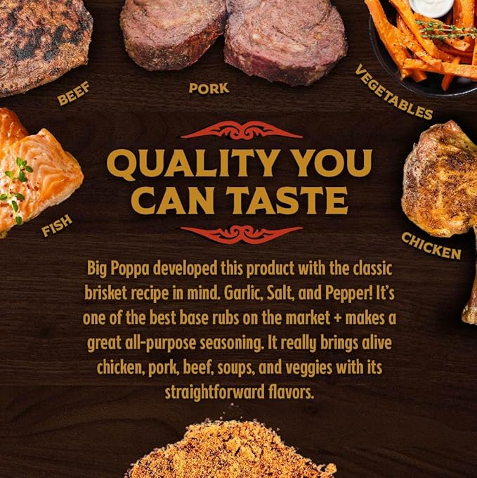 Big Poppa's Little Louie’s Garlic Salt with Black Pepper - Gluten-Free All Purpose Seasoning