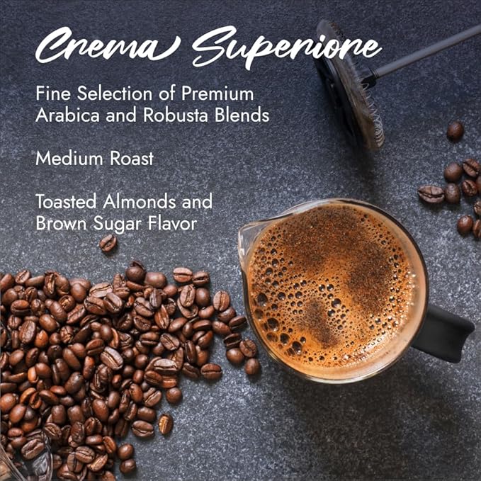 Caffè Borbone Whole Bean Coffee, Crema Superiore, Arabica and Robusta Blend - Roasted and Freshly