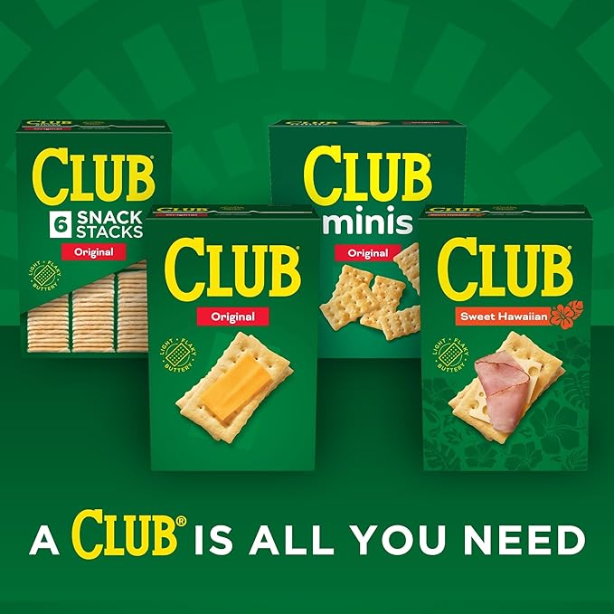 Club Crackers, Lunch Snacks, Snack Crackers, Reduced Fat, 11.7oz Box (1 Box)