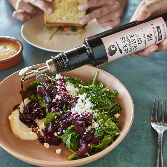Fig Balsamic Vinegar - Gourmet Barrel Aged Infused Balsamic Vinegar - Great for Dressing Dipping
