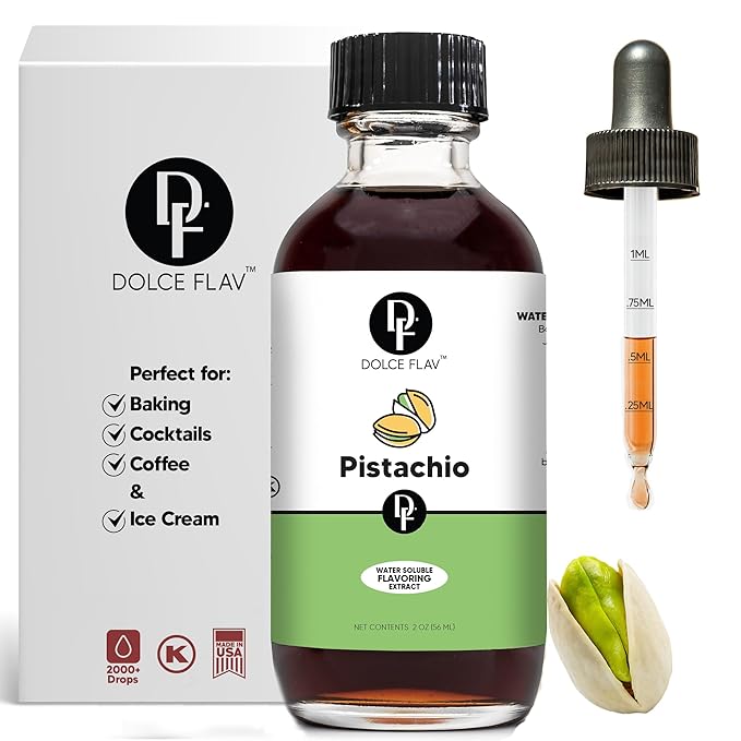 Dolce Flav Pistachio Extract ??2 Ounce Water-Soluble Kosher, Sugar-Free, Concentrated Nutty