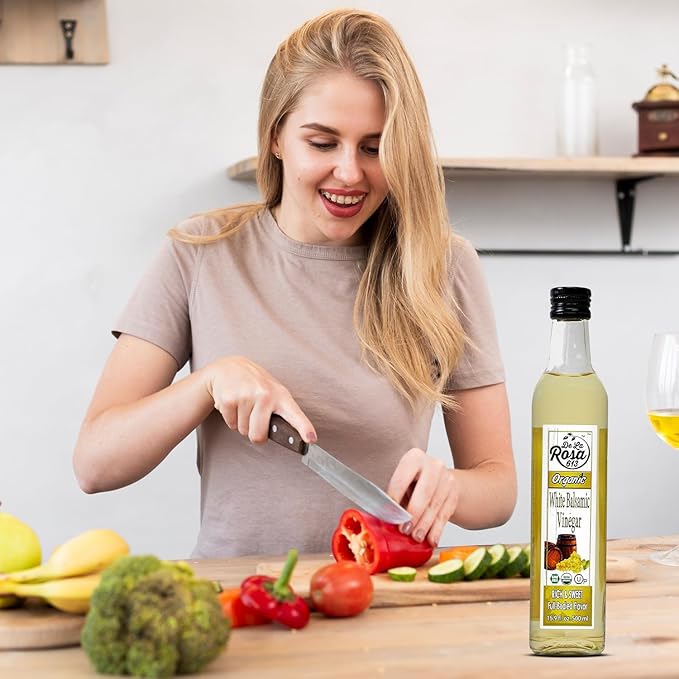 De La Rosa Organic White Balsamic Vinegar, Aged in Spanish Wood Barrels, Kosher for Passover, Vegan